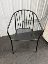 3Pc Steel Round Metal Mesh Outdoor Patio Bistro Table Black & 2 Wire Back Outdoor Patio Dining Stacking Chair Black! (NEW - CHAIRS ARE SCRATCHED)