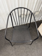 3Pc Steel Round Metal Mesh Outdoor Patio Bistro Table Black & 2 Wire Back Outdoor Patio Dining Stacking Chair Black! (NEW - CHAIRS ARE SCRATCHED)
