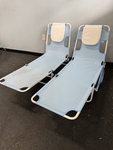 Folding Beach Tanning Chair Light Blue - Room Essentials, Set of 2! (BRAND NEW - 1 IS DIRTY FROM SHIPPING)