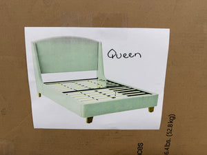 Better Homes & Gardens Windsor Platform Bed with Wingback Headboard, Queen, Wheat Boucle