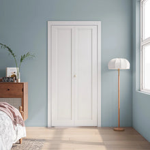 Paneled Manufactured Wood 1-Panel White Primed Bi-fold Door With Hardware Kit - 78” x 18”! (NEW IN BOX)