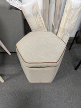 Storage Ottoman with Twisted Piping Detail Brown Linen! (NEW)