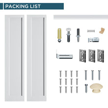 Paneled Manufactured Wood 1-Panel White Primed Bi-fold Door With Hardware Kit - 78” x 18”! (NEW IN BOX)