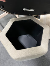 Storage Ottoman with Twisted Piping Detail Brown Linen! (NEW)