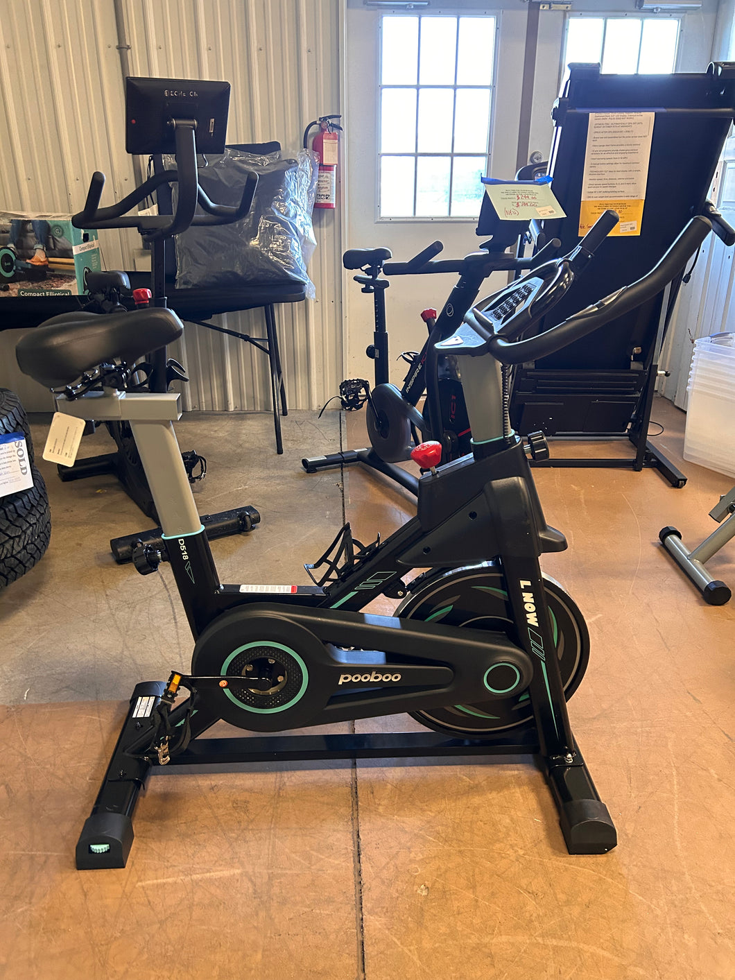 Pooboo Indoor Cycling Bike Stationary Magnetic Exercise Bikes Bicycle Machine for Home Cardio Workout 350lb! (NEW - MISSING LCD MONITOR!)