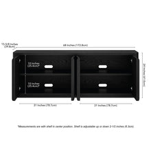 Vance Rectangular TV Stand for TV's up to 68" in Black Grain! (NEW & ASSEMBLED)