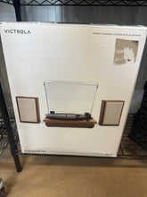 Victrola The Kingfield Bluetooth Record Player Shelf System with Bookshelf Speakers: Belt Drive, 3-Speed, 3.5mm Jack!! NEW IN BOX!!