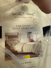 Fine Stripe Duvet & Sham Set Twilight Taupe/Sour Cream - Hearth & Hand!! NEW!!