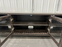 Storage TV Stand for TVs up to 75" Weathered Pine - Threshold™: Farmhouse Style Media Console with Adjustable Shelves! (NEW & ASSEMBLED - CHIPPED!