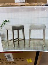 Roundhill Furniture CoCo Upholstered Backless Saddle Seat Counter Stools 24 height, Tan, Set of 4! (BRAND NEW)