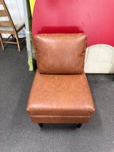 Gelbin Faux Leather Slipper Chair with Wood Legs Caramel - Threshold!