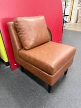 Gelbin Faux Leather Slipper Chair with Wood Legs Caramel - Threshold!