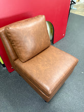 Gelbin Faux Leather Slipper Chair with Wood Legs Caramel - Threshold!