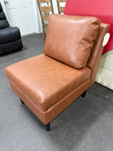 Gelbin Faux Leather Slipper Chair with Wood Legs Caramel - Threshold!