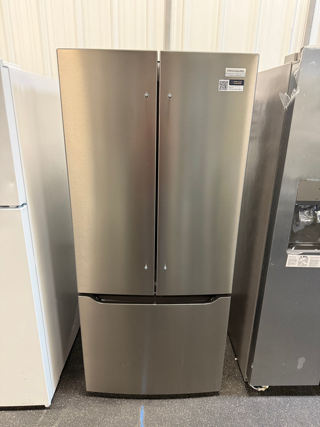 Frigidaire Gallery Standard-Depth 20-cu ft 3 -Door French Door Refrigerator with Ice Maker with Water Dispenser ( Smudge-Proof Stainless Steel ) ENERGY STAR Certified! (NEW - DENTED)