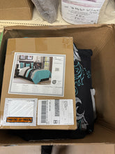 Chezmoi Collection Napa 7-Piece Luxury Leaves Scroll Embroidery Bedding Comforter Set (Queen - Teal/Blue) - NEW - (OPEN BOX)