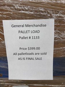 Jumbo General Merchandise Pallet Load Number: 1133!