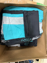 Chezmoi Collection Napa 7-Piece Luxury Leaves Scroll Embroidery Bedding Comforter Set (Queen - Teal/Blue) - NEW - (OPEN BOX)