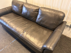 Jordane Leather Sofa! (NEW - SCRATCH LEATHER FROM SHIPPING - PHOTOS SHOWN)