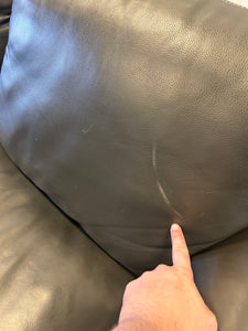Jordane Leather Sofa! (NEW - SCRATCH LEATHER FROM SHIPPING - PHOTOS SHOWN)