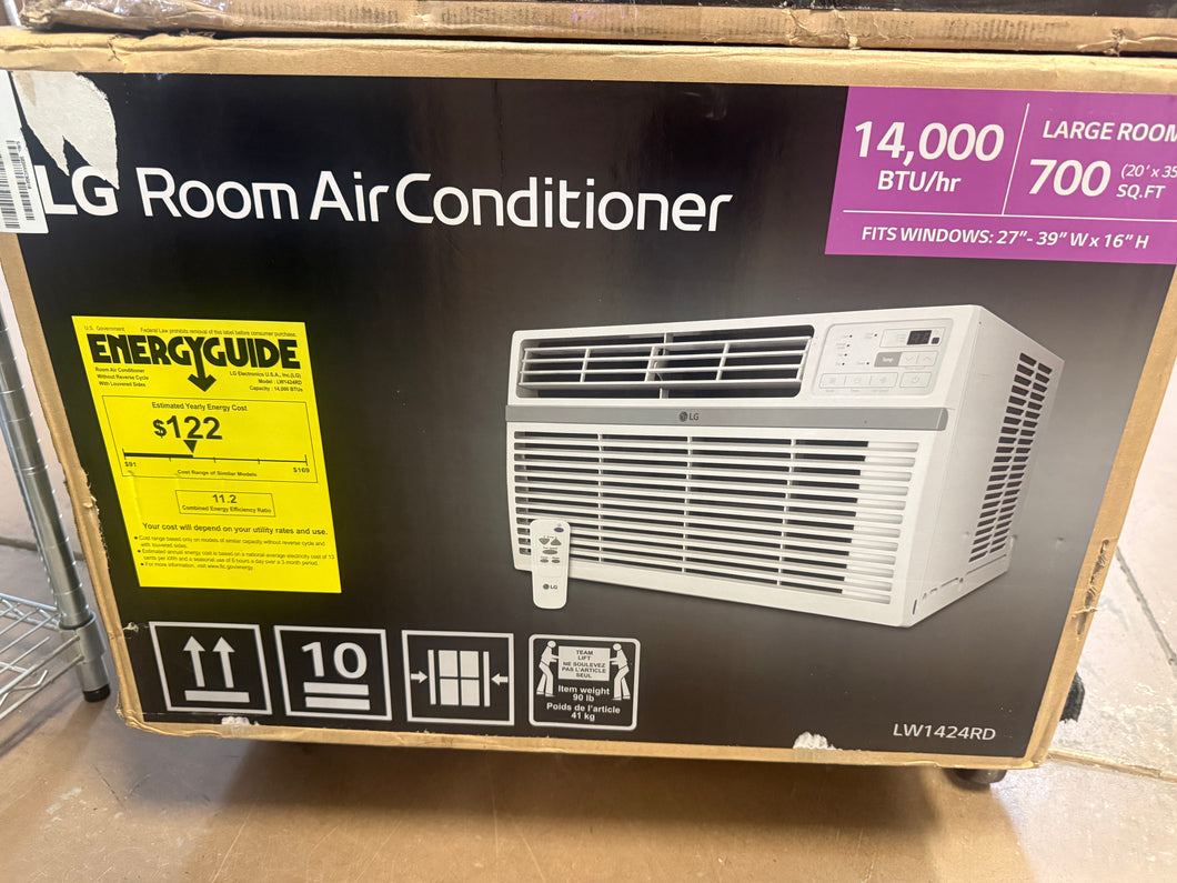 LG New 14,000 BTU 800 Sq ft Window Air Conditioner, LW1424RD! (NEW IN BOX - 115V OUTLET)