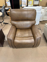Barcalounger Presley Leather Power Rocker Recliner with Power Headrest, Brown! (NEW - HAS MINOR BLEMISH ON BOTTOM OF FRONT LEFT - PHOTOS SHOWN)