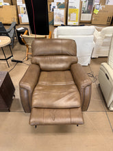 Barcalounger Presley Leather Power Rocker Recliner with Power Headrest, Brown! (NEW - HAS MINOR BLEMISH ON BOTTOM OF FRONT LEFT - PHOTOS SHOWN)