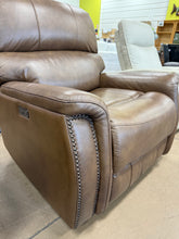 Barcalounger Presley Leather Power Rocker Recliner with Power Headrest, Brown! (NEW - HAS MINOR BLEMISH ON BOTTOM OF FRONT LEFT - PHOTOS SHOWN)