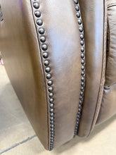 Barcalounger Presley Leather Power Rocker Recliner with Power Headrest, Brown! (NEW - HAS MINOR BLEMISH ON BOTTOM OF FRONT LEFT - PHOTOS SHOWN)