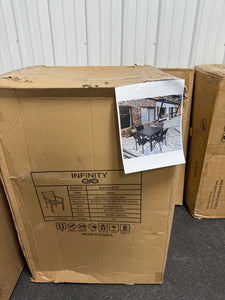 Infinity Sorrento 5 Piece Black Square Aluminum Outdoor Dining Table Set! (NEW IN 2 BOX’S)