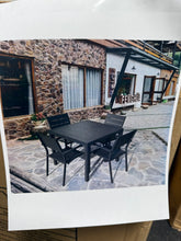 Infinity Sorrento 5 Piece Black Square Aluminum Outdoor Dining Table Set! (NEW IN 2 BOX’S)
