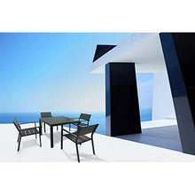 Infinity Sorrento 5 Piece Black Square Aluminum Outdoor Dining Table Set! (NEW IN 2 BOX’S)