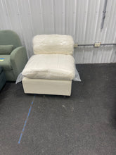 White boucle fabric lounge style accent chair-new