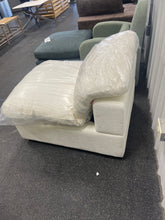 White boucle fabric lounge style accent chair-new