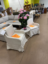Wheeled slip cover chairs - new - set of 2