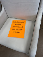 Wheeled slip cover chairs - new - set of 2