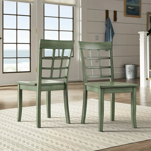 iNSPIRE Q Wilmington II Window Back Wood Dining Side Chairs (Set of 2) by Classic, Sage/Geeen!