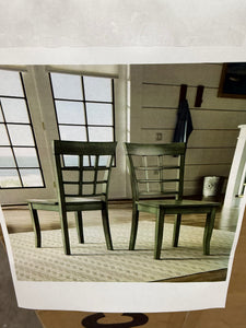 iNSPIRE Q Wilmington II Window Back Wood Dining Side Chairs (Set of 2) by Classic, Sage/Geeen!