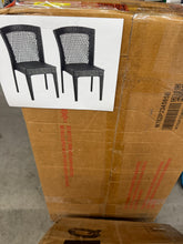 Grey Rattan Outdoor Dining Chair Set of 2 Patio Dining Chair Outdoor Heavy-Duty Frame Rattan Chair with Curved Backrest! (NEW IN BOX)