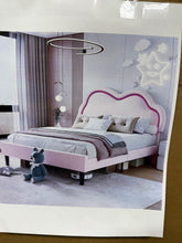 Landover Upholstered Platform Bed, Twin/Pink! (NEW IN BOX)