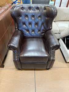 Walder Brown Leather Standard (No Motion) Recliner with Tufted Cushions! (NEW)