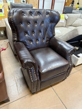 Walder Brown Leather Standard (No Motion) Recliner with Tufted Cushions! (NEW)