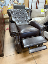 Walder Brown Leather Standard (No Motion) Recliner with Tufted Cushions! (NEW)