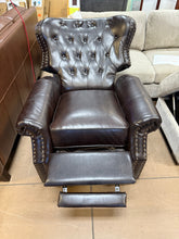 Walder Brown Leather Standard (No Motion) Recliner with Tufted Cushions! (NEW)
