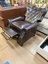 Walder Brown Leather Standard (No Motion) Recliner with Tufted Cushions! (NEW)