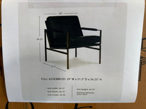 Puckman Black Leather Match Arm Chair!! NEW IN BOX!!