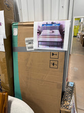 Gray Queen Bed Frame with Upholstered Headboard and Led Lights, Platform Bed No Box Spring Needed! (NEW IN BOX)