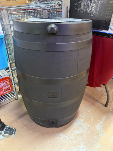 RTS Home Accents Polyethylene 50 Gallon Flat Back Eco Rain Barrel, Black Color! (NEW)