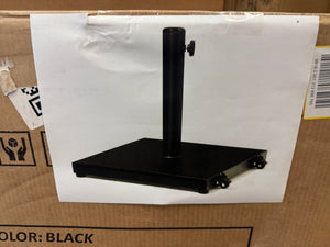 45 lbs. Outdoor Weighted Cement Concrete Patio Umbrella Base with Wheels in Black!! NEW IN BOX!!