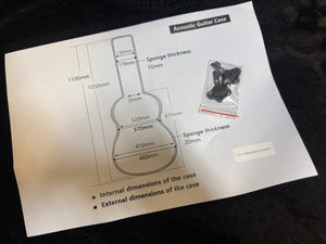 43.31 in. Acoustic Guitar Hard Case, Black Polypropylene with Lock, Latch Key, Handle, Briefcase!! BRAND NEW!!